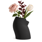 Curva Sculptural Vase – black styled product view curva sculptural vase
