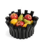 Fiastra Rivolo Fruit Bowl – black styled product view fiastra rivolo fruit bowl