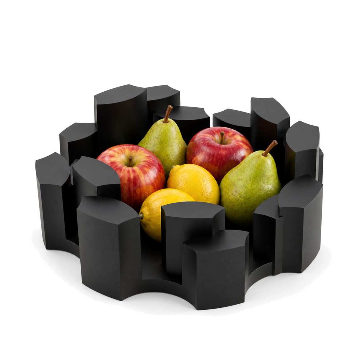 Fiastra Marova Fruit Bowl – black styled product view marova fruit bowl
