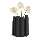 Marova Sculptural Vase – black styled product view marova sculptural vase