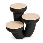 Ancona 3-tier Dessert Stand – black three quarter view ancona 3 tier dessert stand