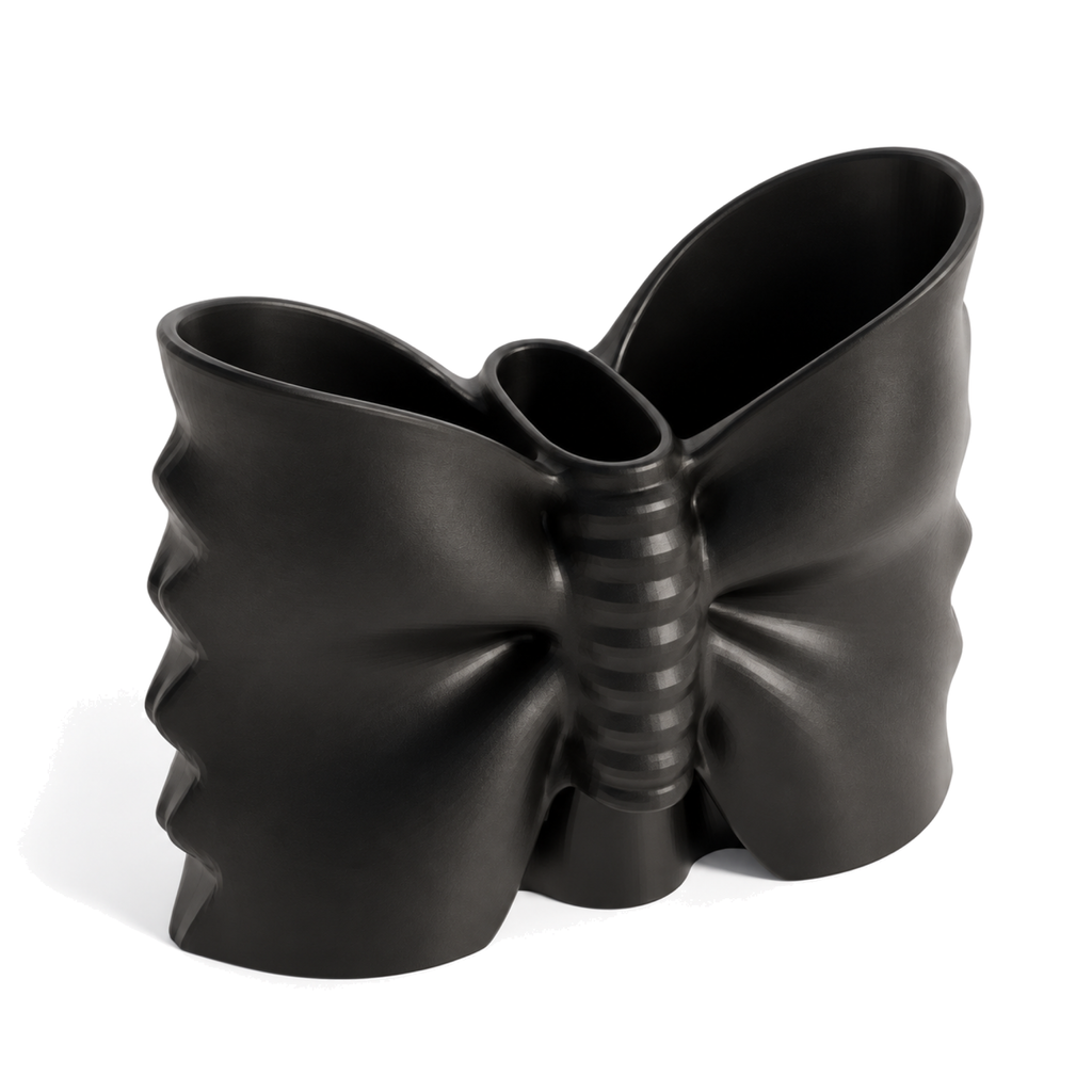 Fiastra Farfalle Kitchen Utensil Holder – black three quarter view farfalle kitchen utensil holder