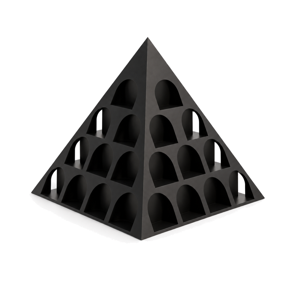Fiastra Pyramid Nespresso Capsule Organizer – black three quarter view pyramid nespresso capsule holder