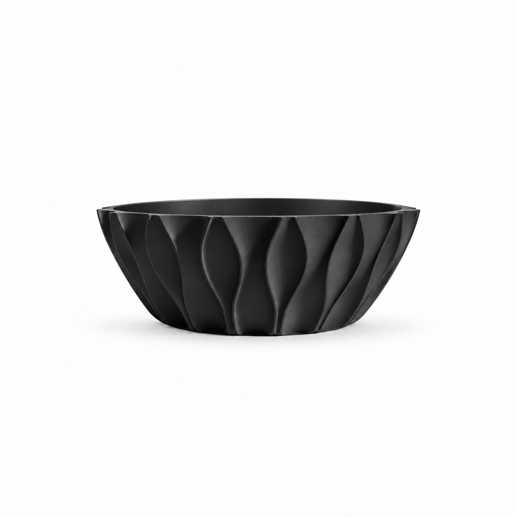 Bolognola fruit bowl white – Black front empty, centered