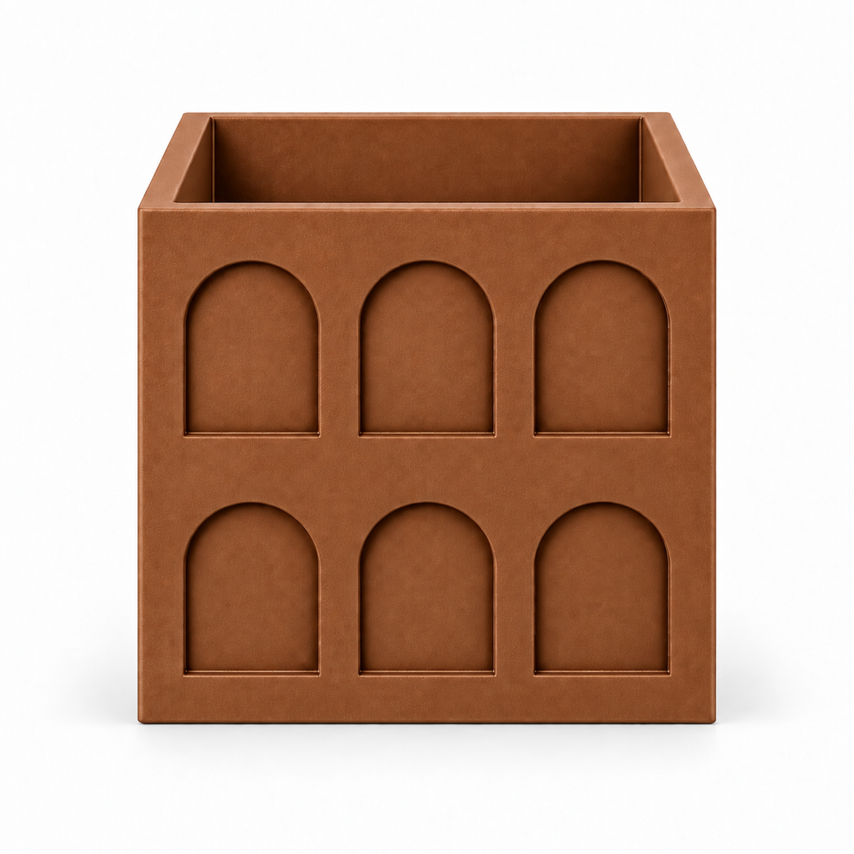 Square Colosseum Fruit Bowl – brown front empty square colosseum fruit bowl