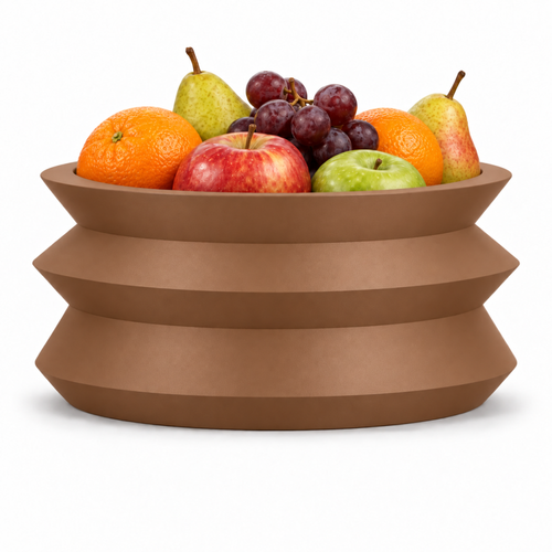 Bresivelle Fruit Bowl – brown front with fruit bresivelle fruit bowl