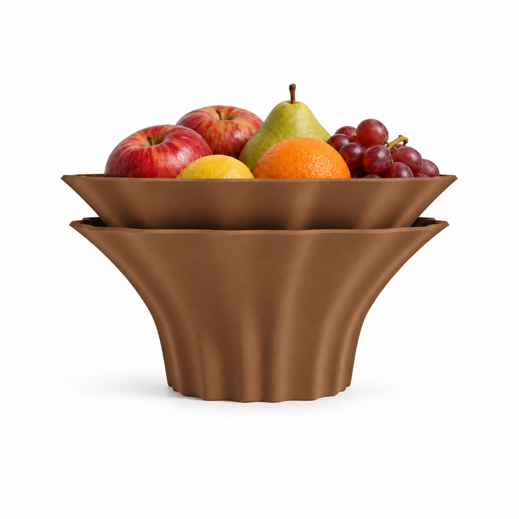 Corridonia Fruit Bowl – Brown front with fruit