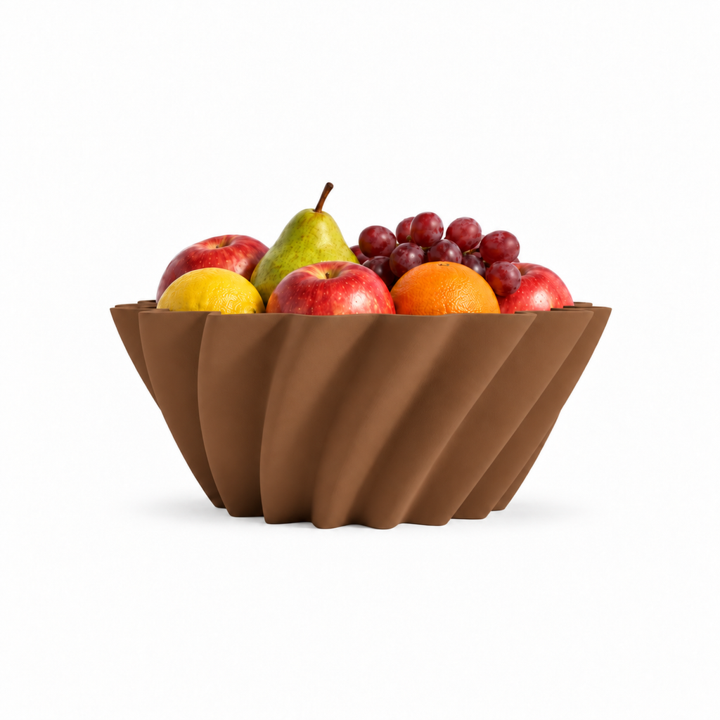 Montecosaro Fruit Bowl – Brown front with fruit