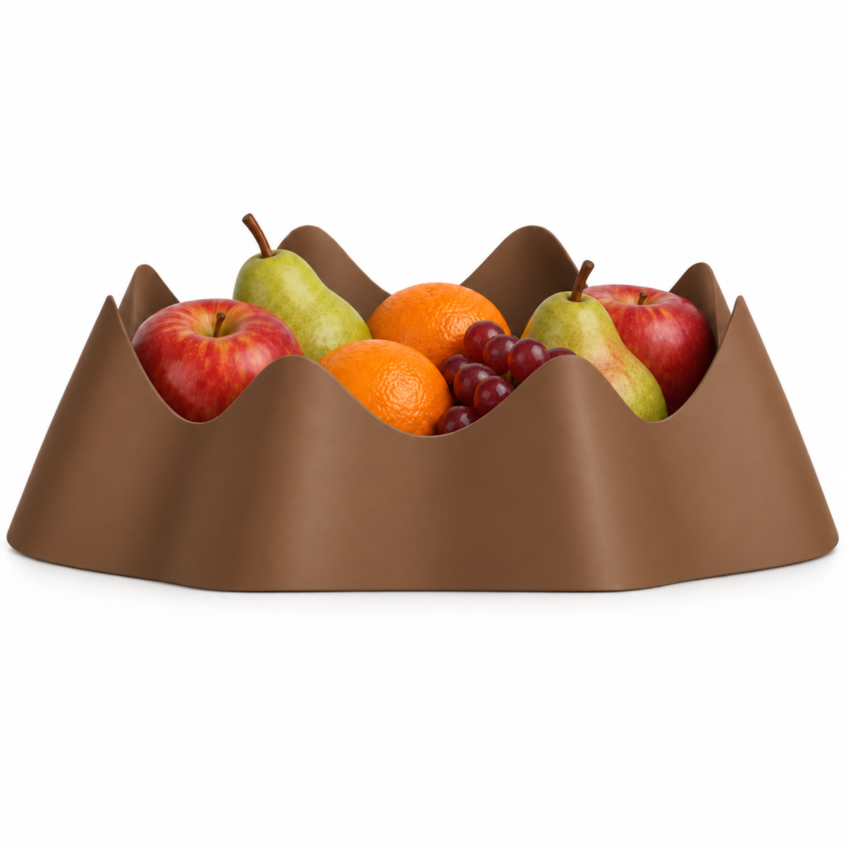 Montelara Fruit Bowl – brown front with fruit montelara fruit bowl