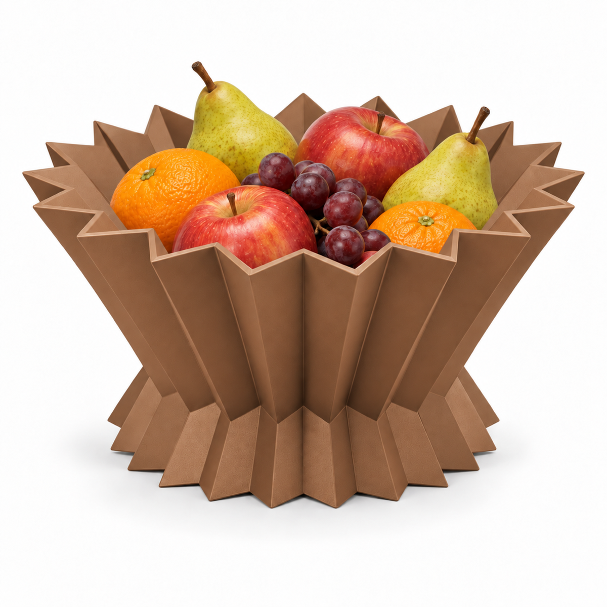 Ostivara Fruit Bowl – brown front with fruit ostivara fruit bowl
