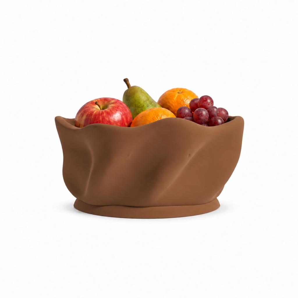 Sorrento Fruit Bowl – Brown front with fruit