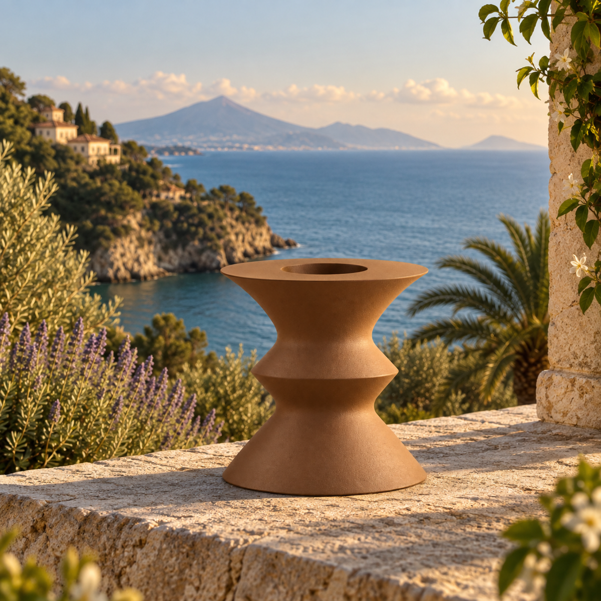 Valenora Vase Medium – brown lifestyle mediterranean coast valenora vase