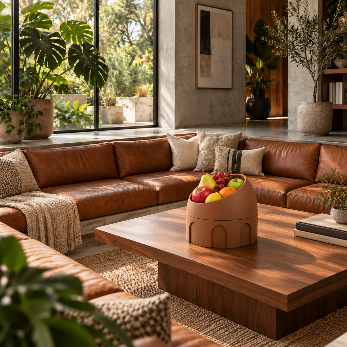 Cupola Fruit Bowl – brown lifestyle warm living room cupola fruit bowl