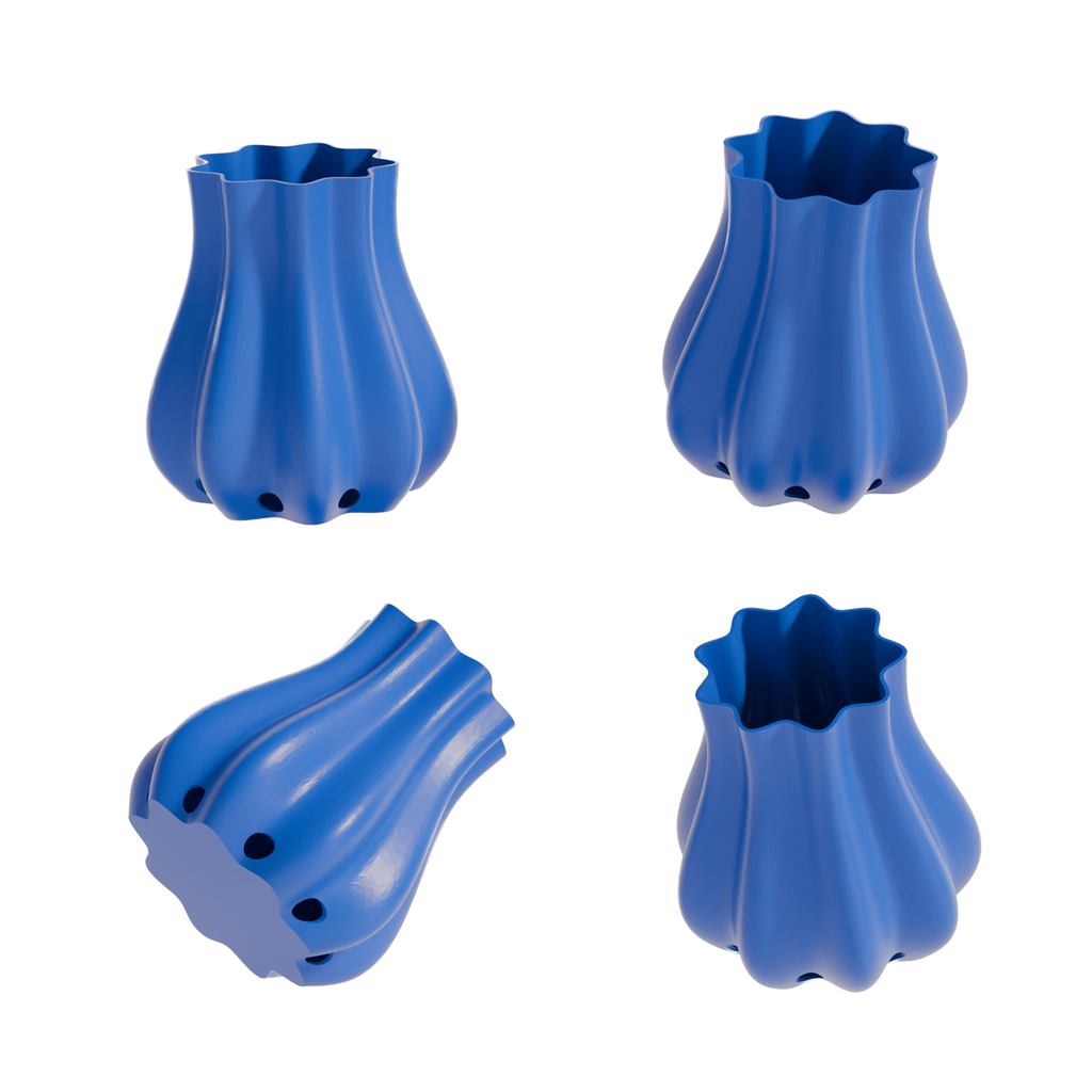 Fiastra Bulbo Kitchen Utensil Holder - Blue - bulbo blauw vier aanzichten 1