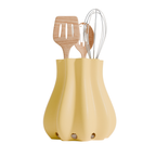 Fiastra Bulbo Kitchen Utensil Holder - Yellow - bulbo geel met keukengerei 1