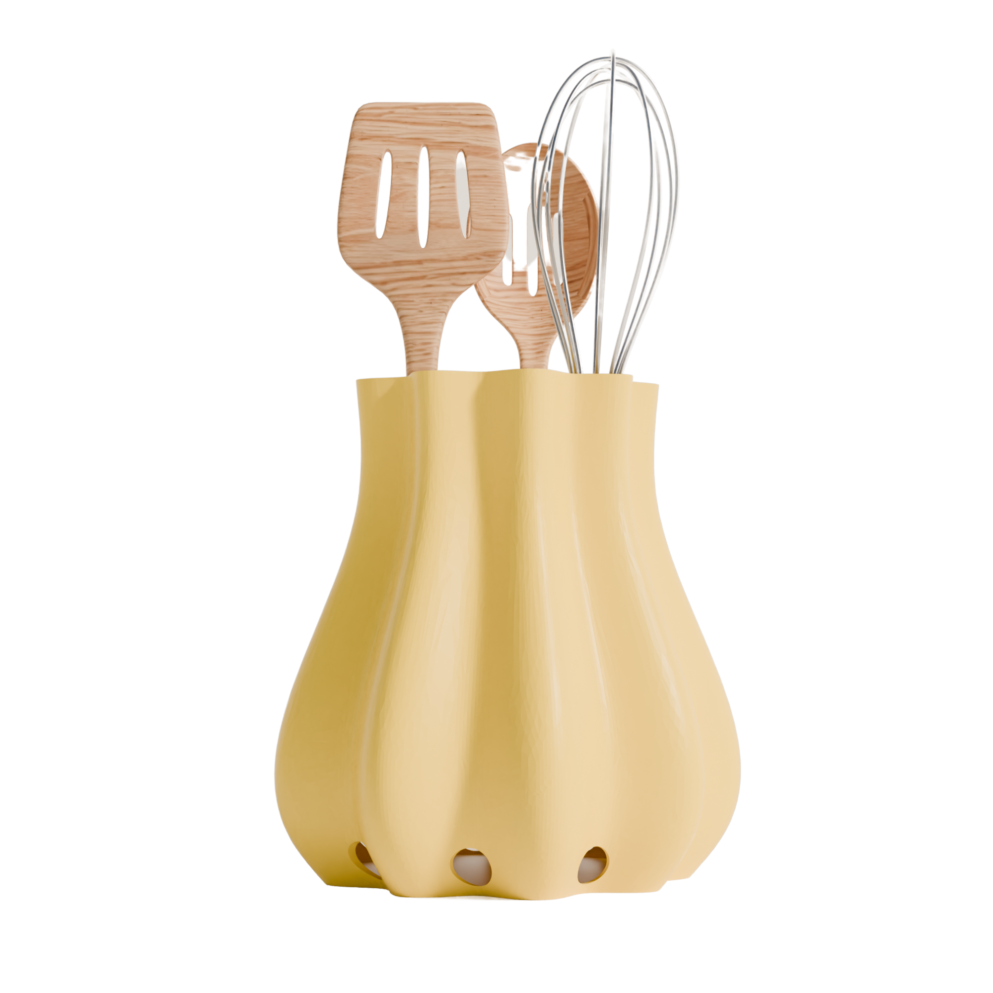 Fiastra Bulbo Kitchen Utensil Holder - Yellow - bulbo geel met keukengerei 1
