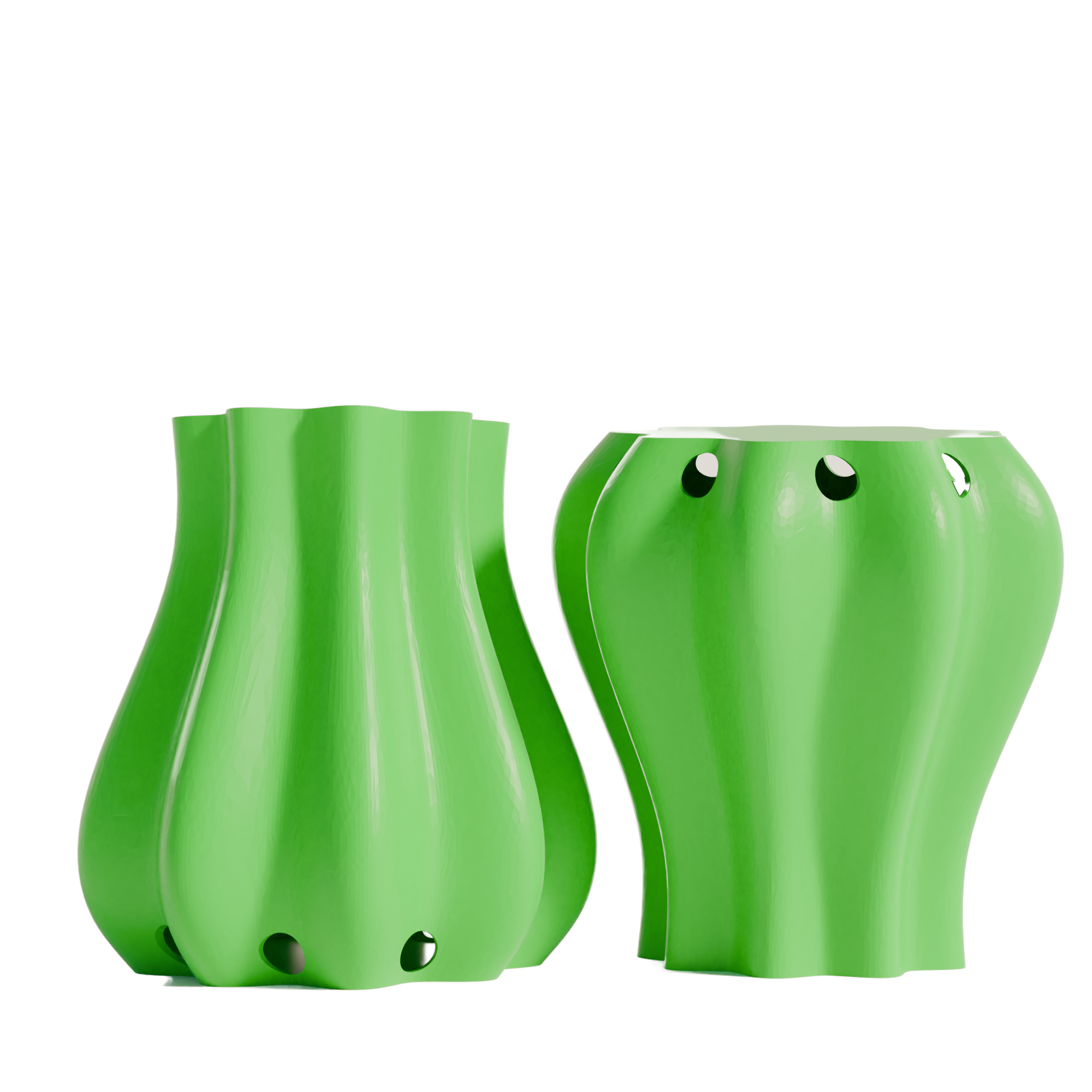Fiastra Bulbo Kitchen Utensil Holder - Green - bulbo groen twee aanzichten 1