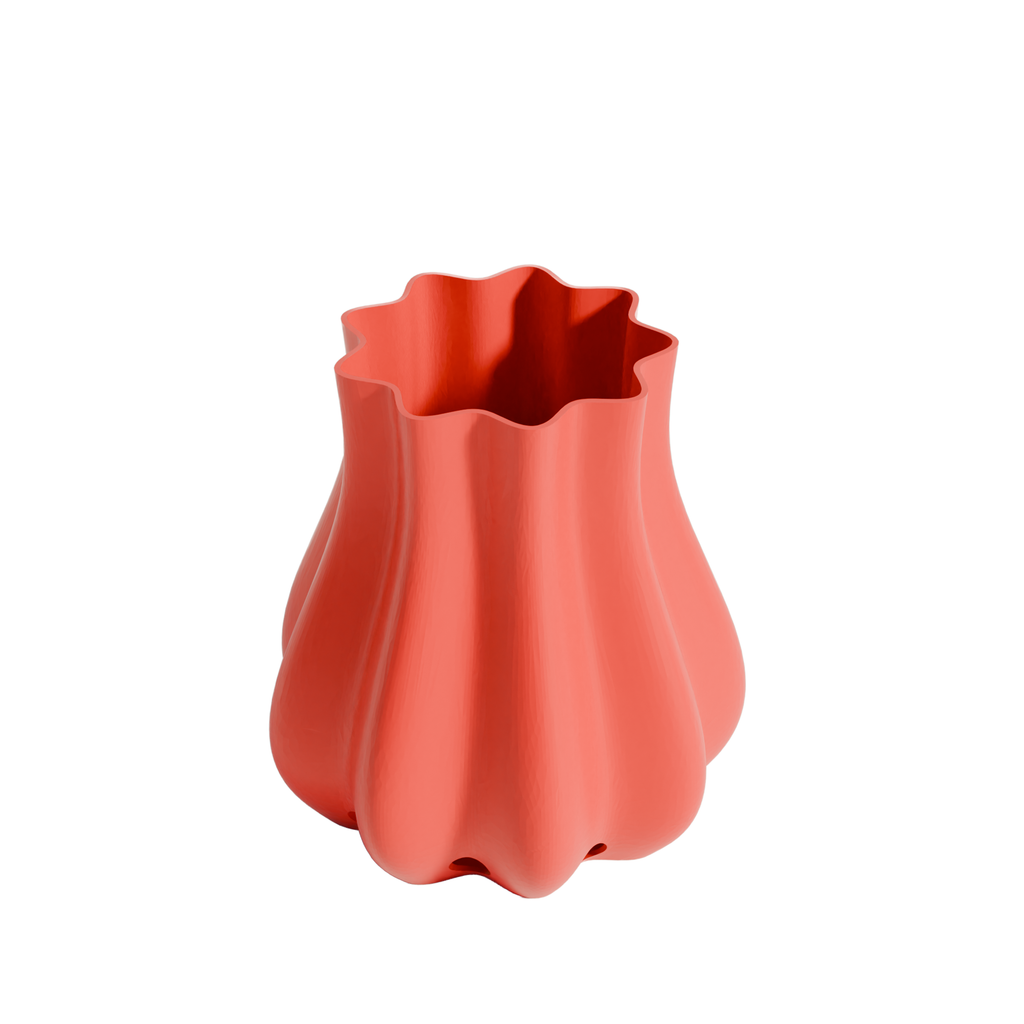 Fiastra Bulbo Kitchen Utensil Holder - Red - bulbo koraalrood schuin bovenaanzicht 1