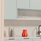 Fiastra Bulbo Kitchen Utensil Holder - Red - bulbo koraalrood sfeerbeeld keuken 1