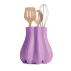 Fiastra Bulbo Kitchen Utensil Holder - Purple - bulbo lila met keukengerei 1