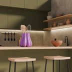Fiastra Bulbo Kitchen Utensil Holder - Purple - bulbo lila sfeerbeeld keuken 2
