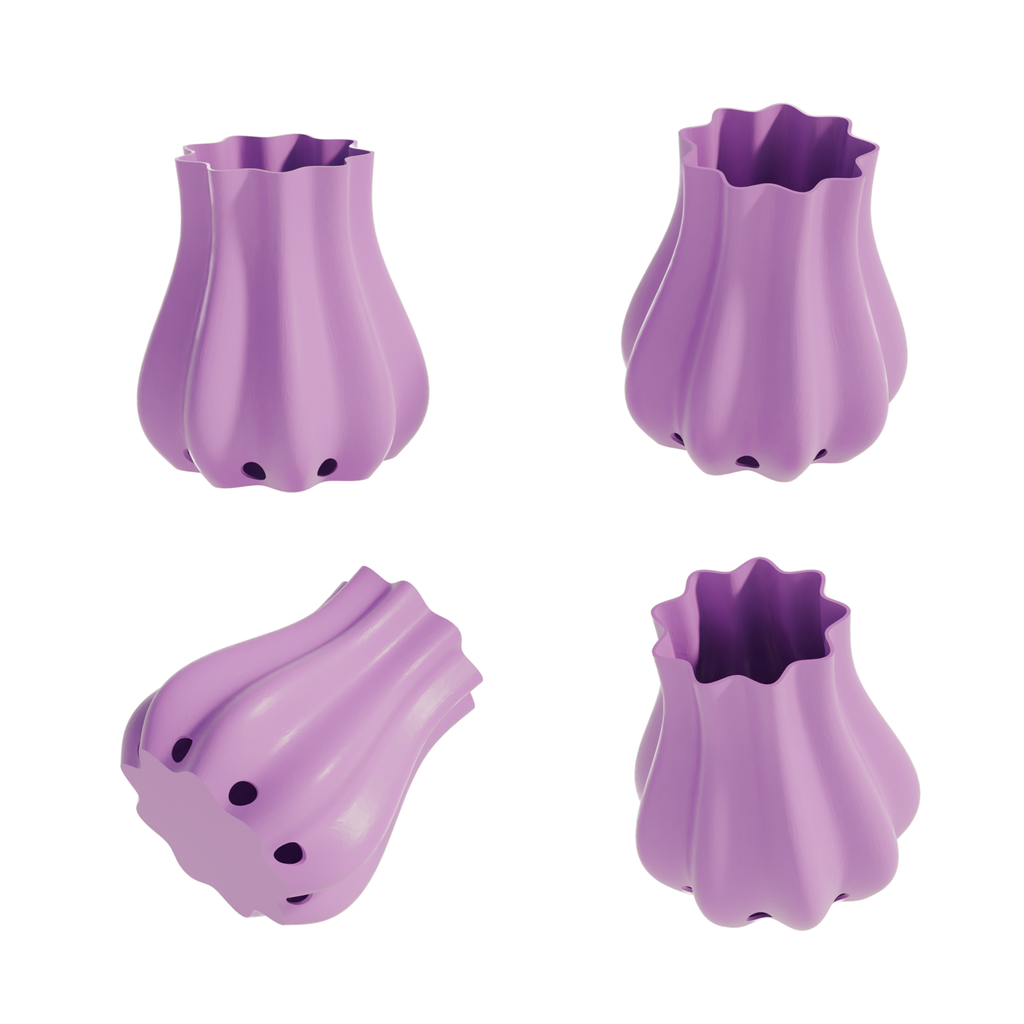 Fiastra Bulbo Kitchen Utensil Holder - Purple - bulbo lila vier aanzichten 1
