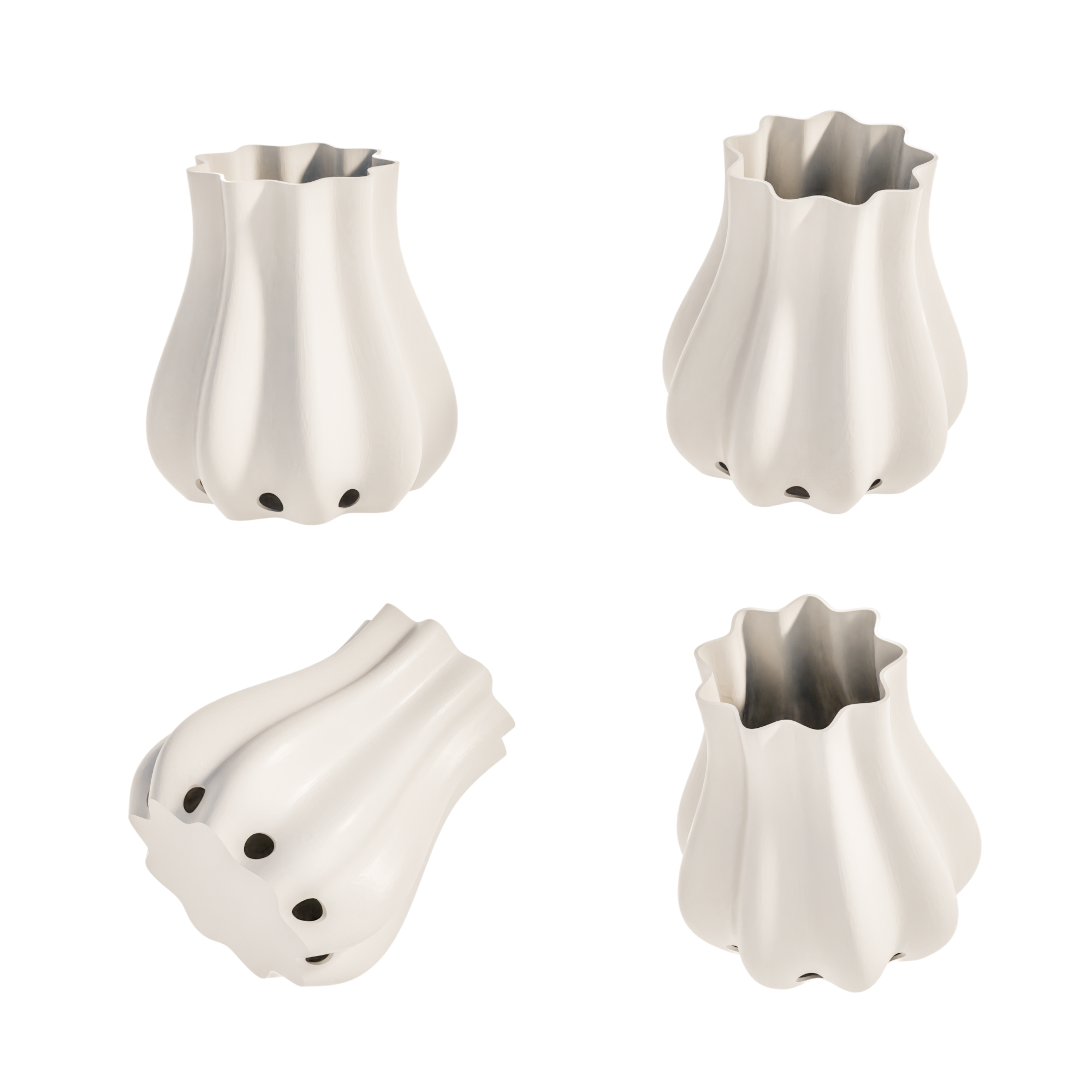 Fiastra Bulbo Kitchen Utensil Holder - White - bulbo wit vier aanzichten 1
