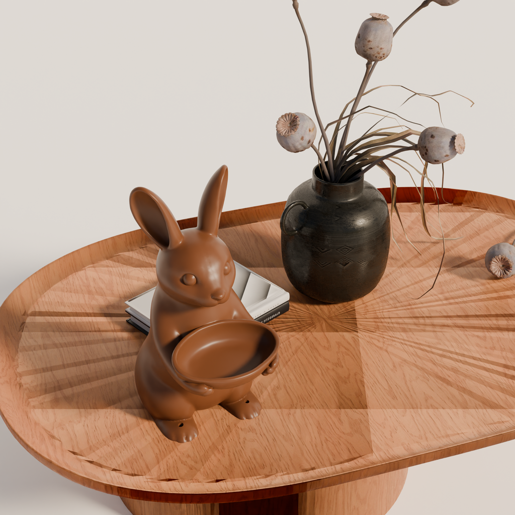 Fiastra Bunny Key Holder - Brown - bunny bruin sfeerbeeld tafel 2