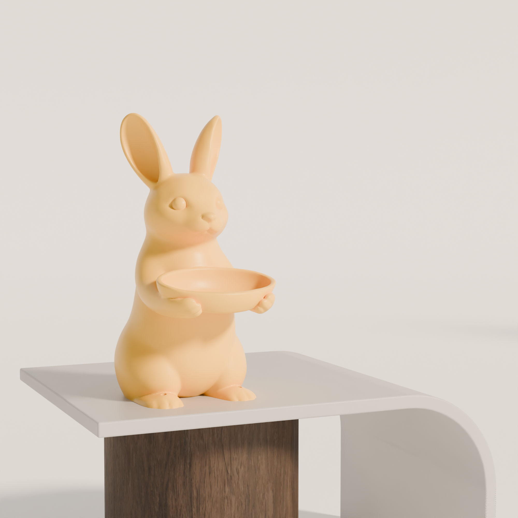 Fiastra Bunny Key Holder - Yellow - bunny geel sokkel 1