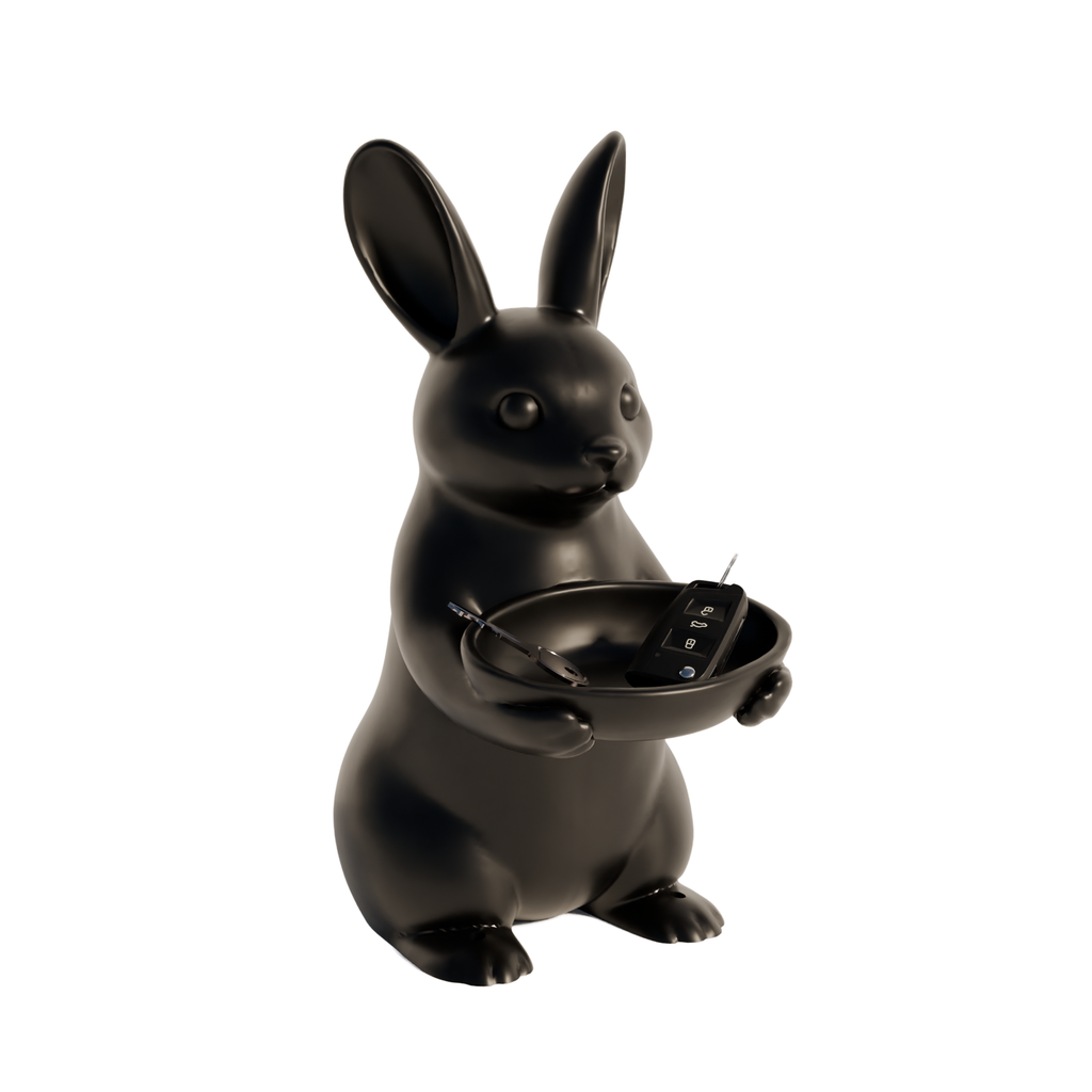 Fiastra Bunny Key Holder - Black - bunny zwart studio 3