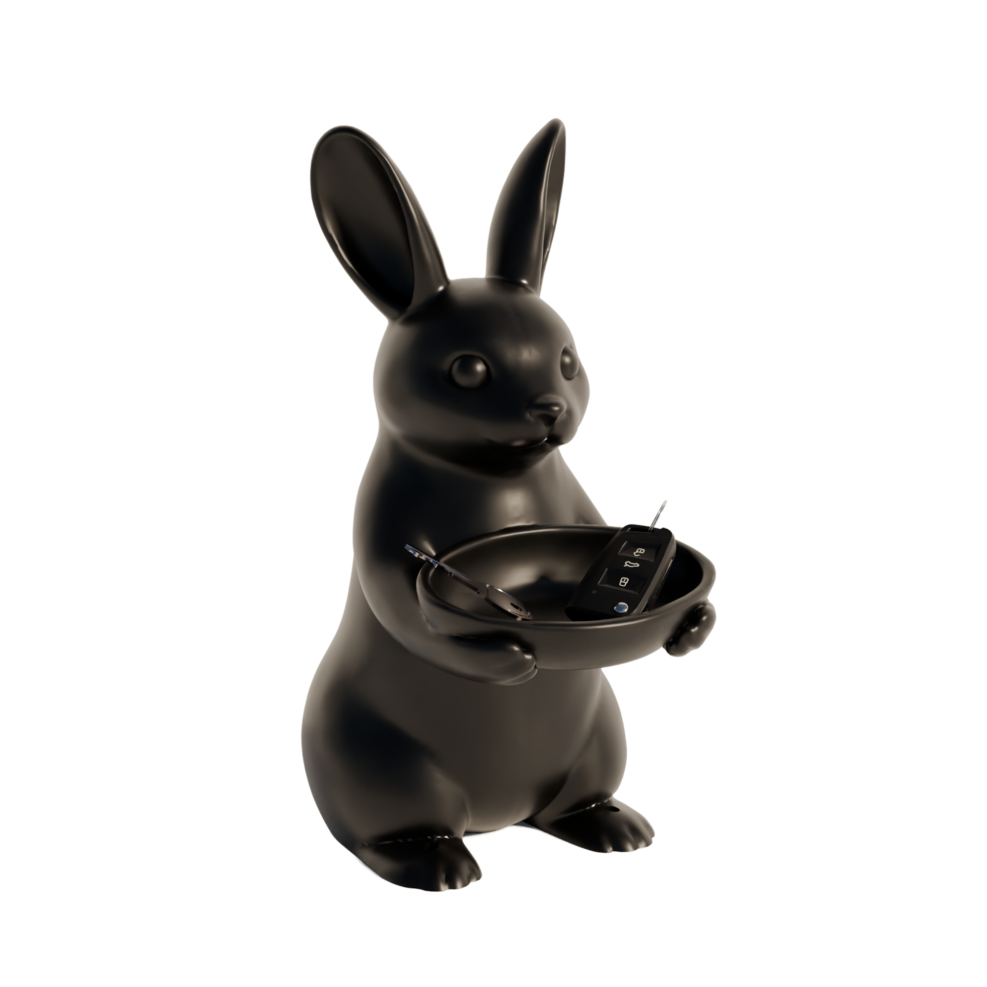 Fiastra Bunny Key Holder - Black - bunny zwart studio 3