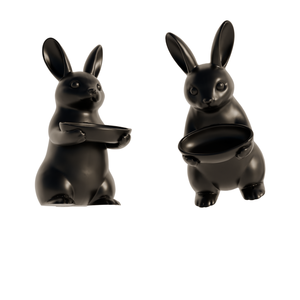 Fiastra Bunny Key Holder - Black - bunny zwart twee aanzichten 1