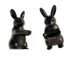 Fiastra Bunny Key Holder - Black - bunny zwart twee aanzichten 1
