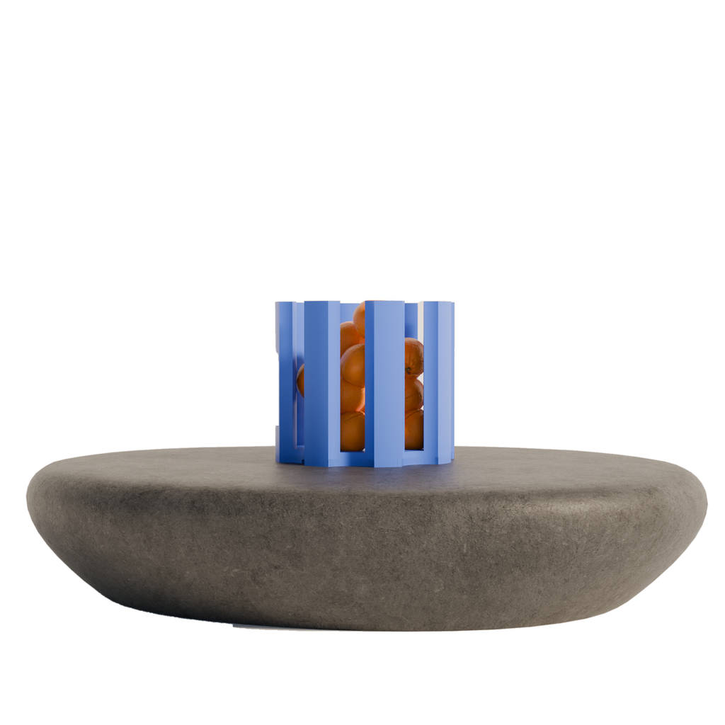 Fiastra Caleria Fruit Bowl - Blue - caleria fruitschaal blauw sfeerbeeld sokkel 1