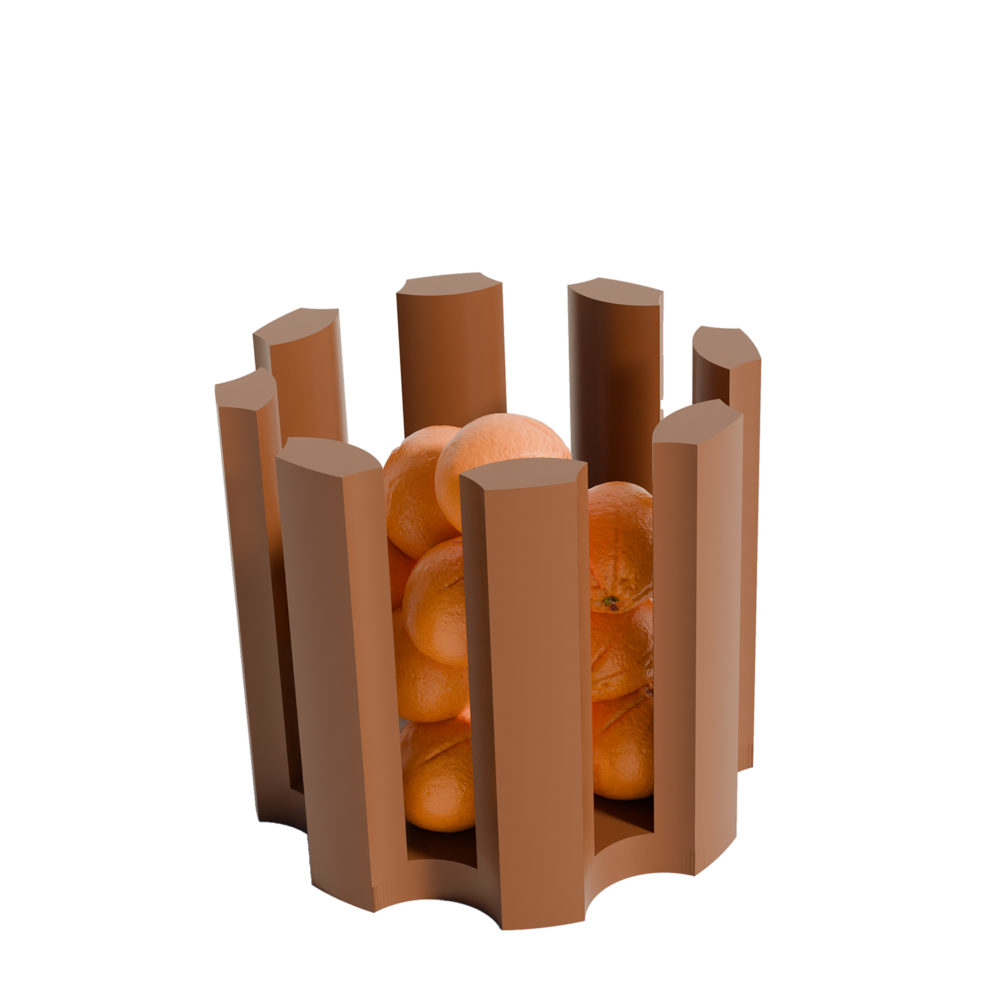 Fiastra Caleria Fruit Bowl - Brown - caleria fruitschaal bruin met fruit 2