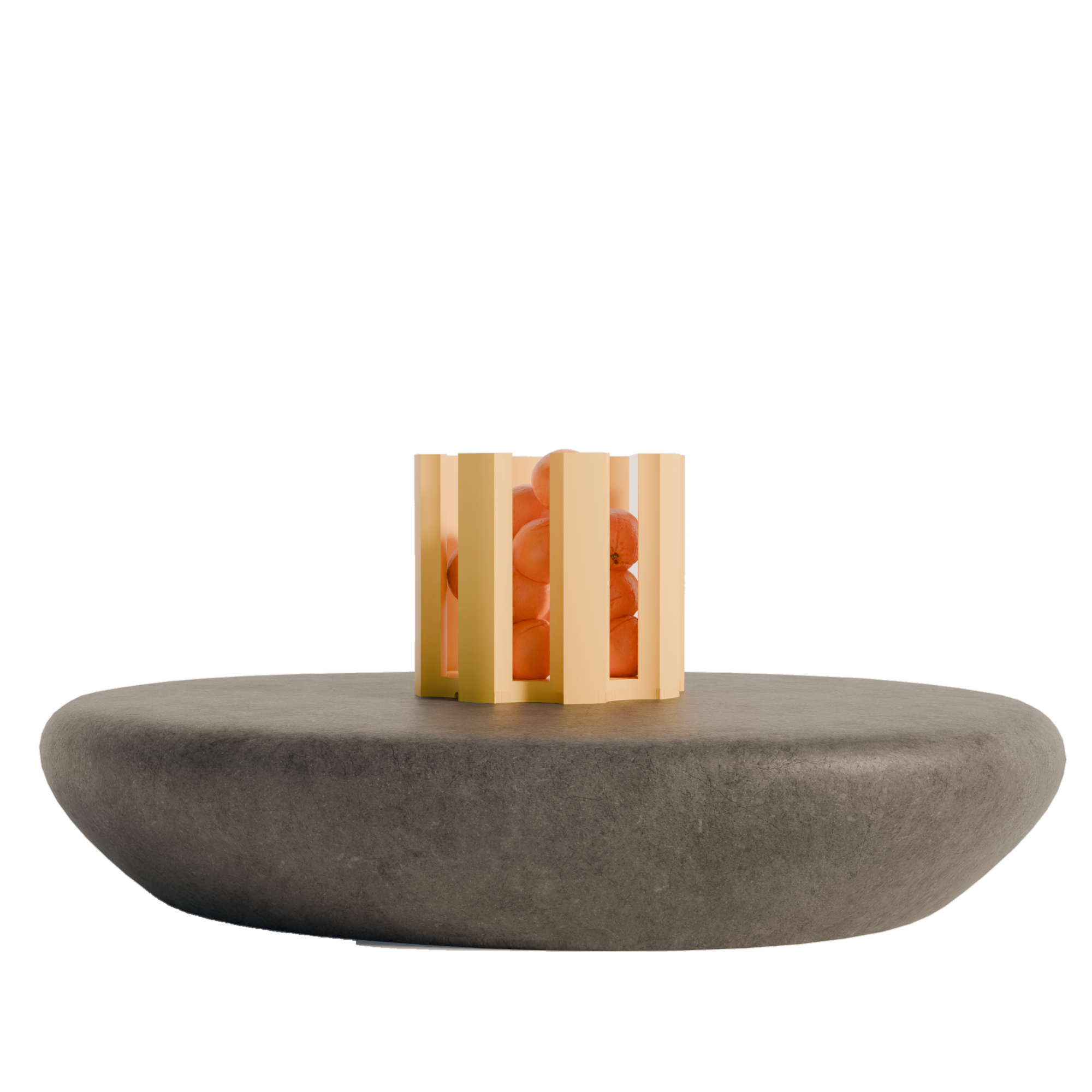 Fiastra Caleria Fruit Bowl - Yellow - caleria fruitschaal geel sfeerbeeld sokkel 1