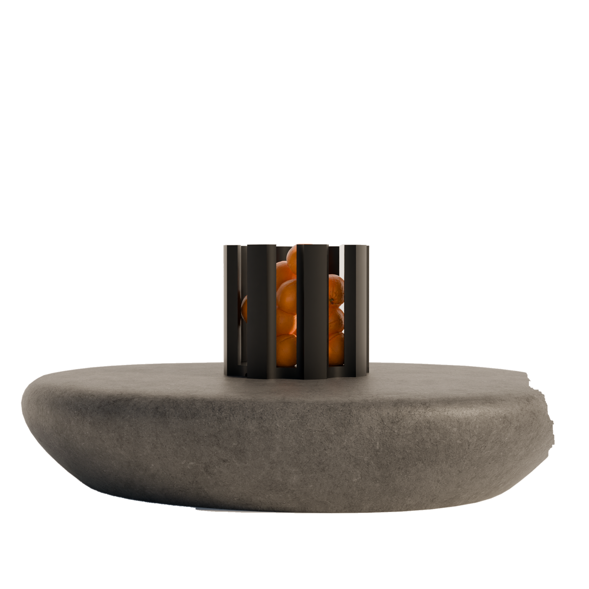 Fiastra Caleria Fruit Bowl - Black - caleria fruitschaal zwart sfeerbeeld sokkel 1