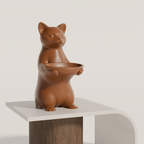 Fiastra Cat Key Holder - Brown - cat bruin sokkel 1