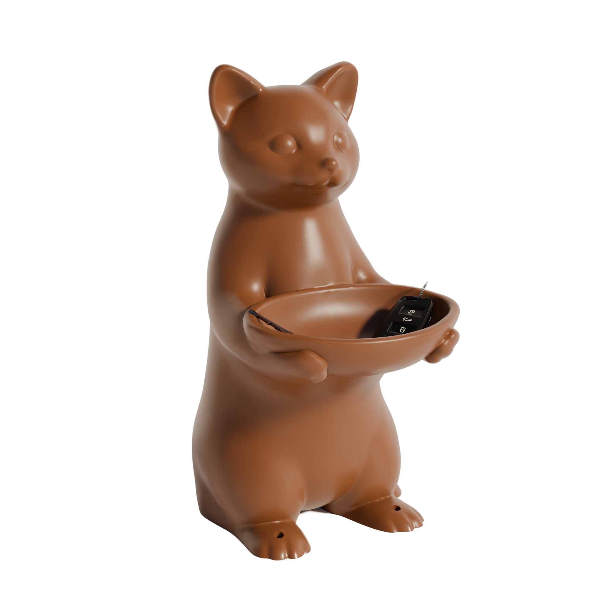 Fiastra Cat Key Holder - Brown - cat bruin studio 3