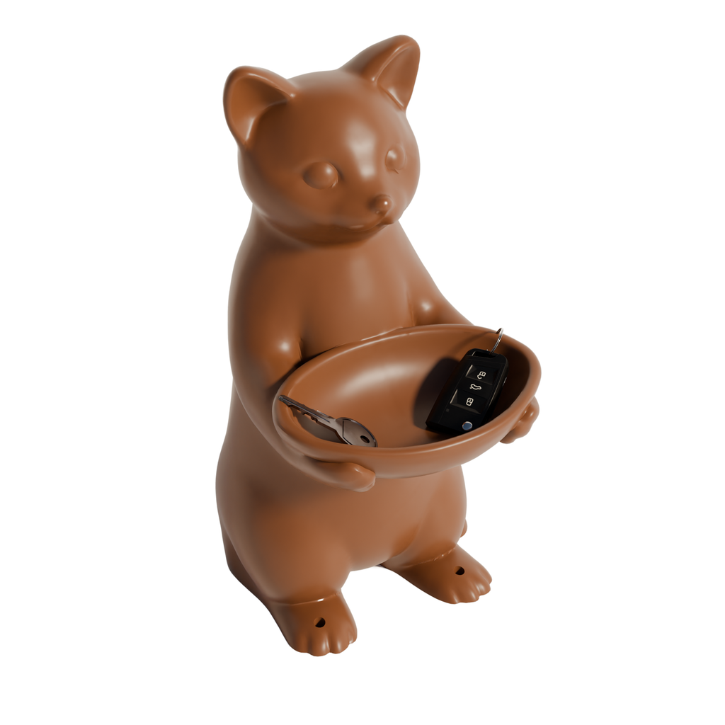 Fiastra Cat Key Holder - Brown - cat bruin studio 4