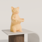 Fiastra Cat Key Holder - Yellow - cat geel sokkel 1