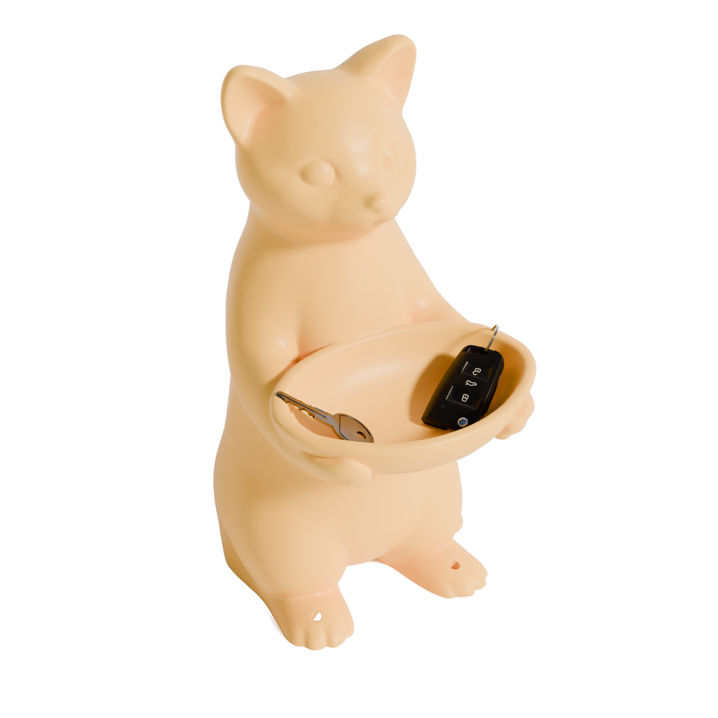 Fiastra Cat Key Holder - Yellow - cat geel studio 7