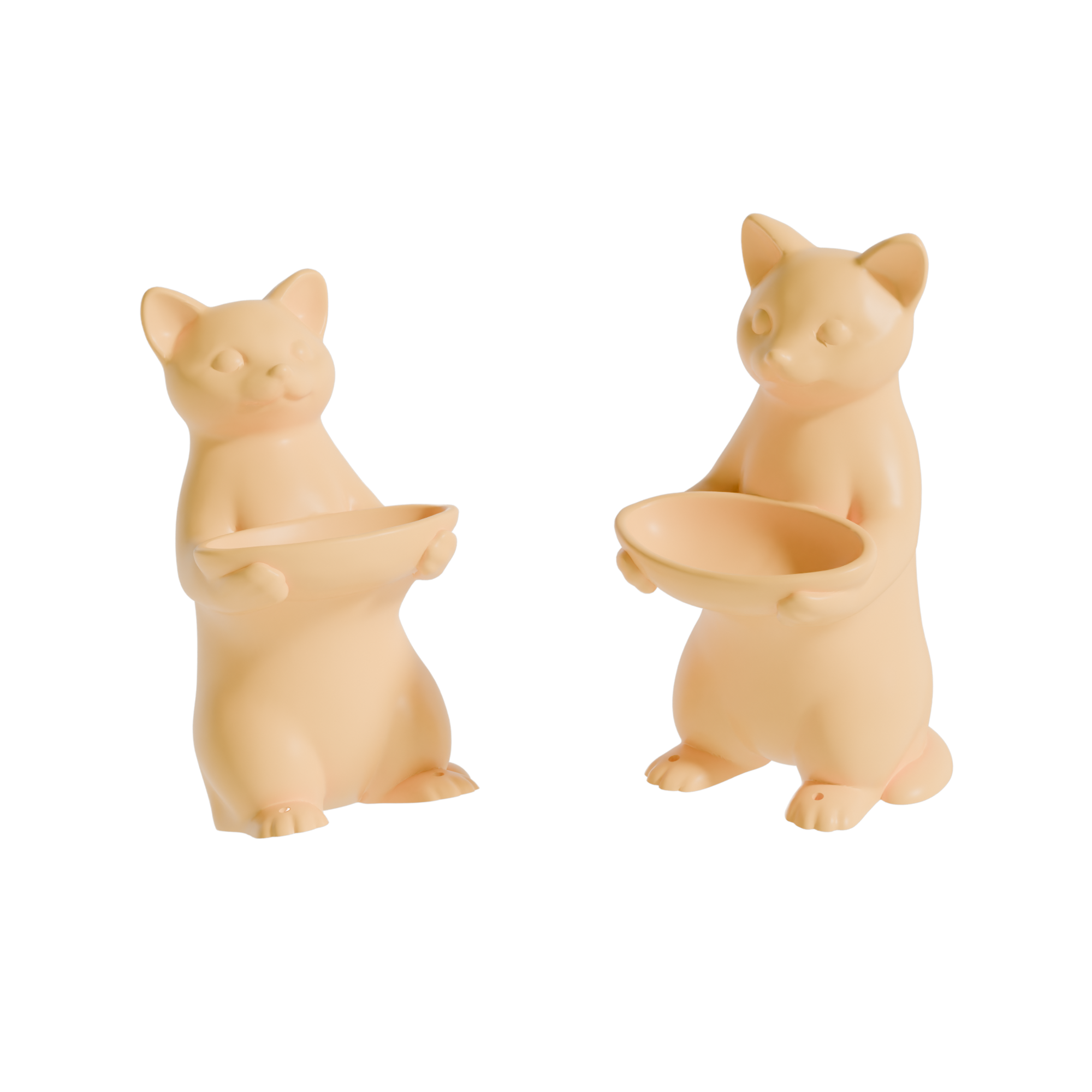 Fiastra Cat Key Holder - Yellow - cat geel twee aanzichten 1