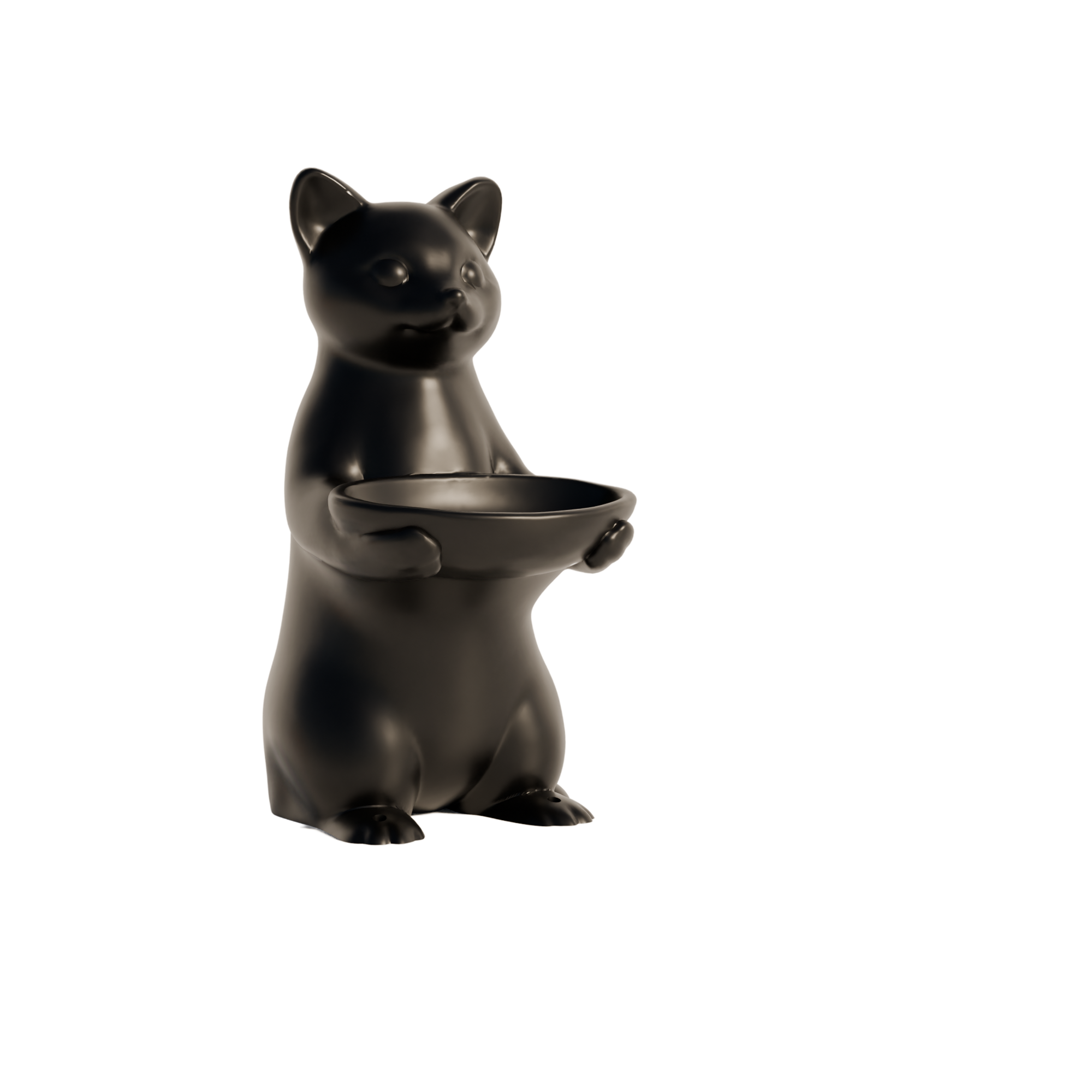 Fiastra Cat Key Holder - Black - cat zwart sokkel 1