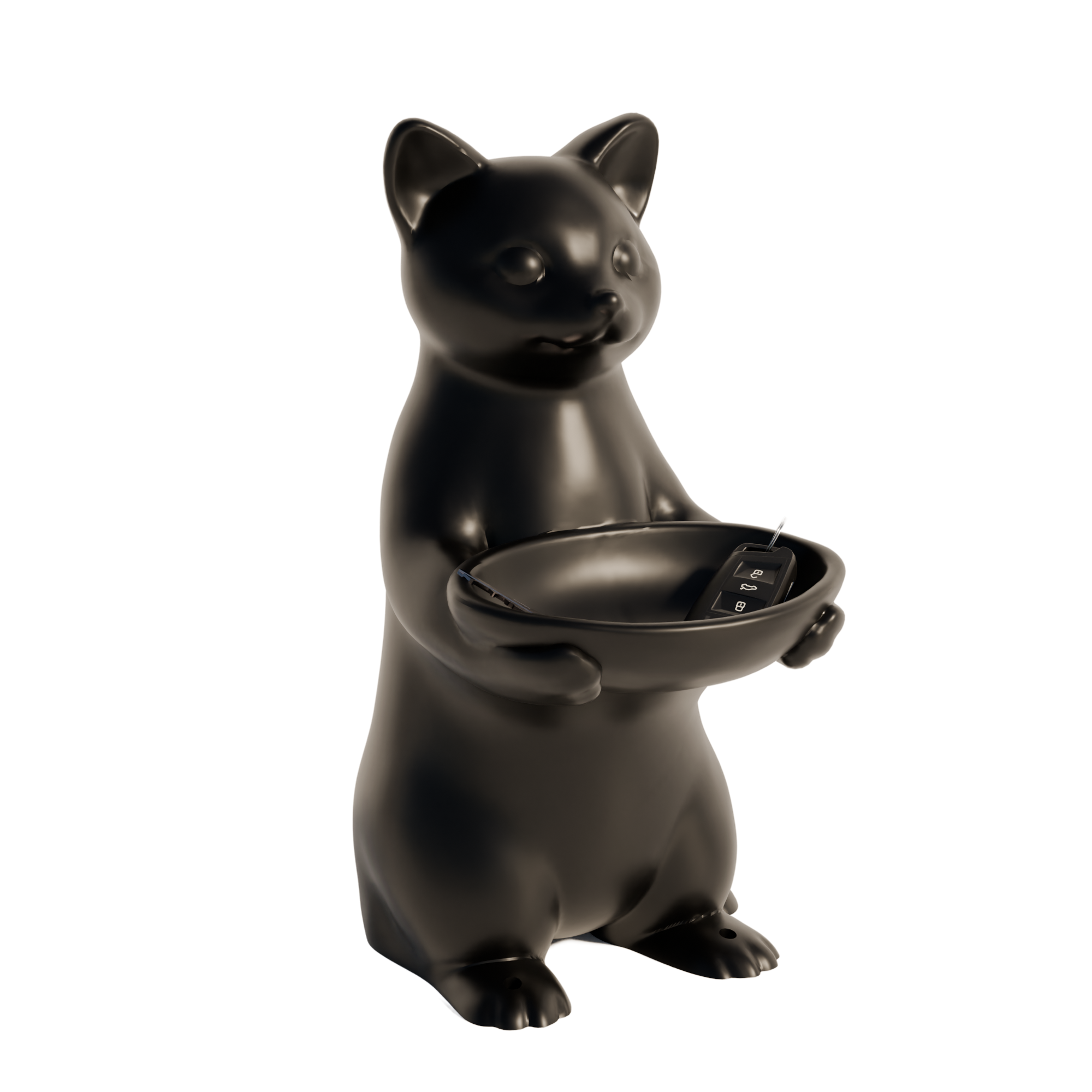 Fiastra Cat Key Holder - Black - cat zwart studio 3