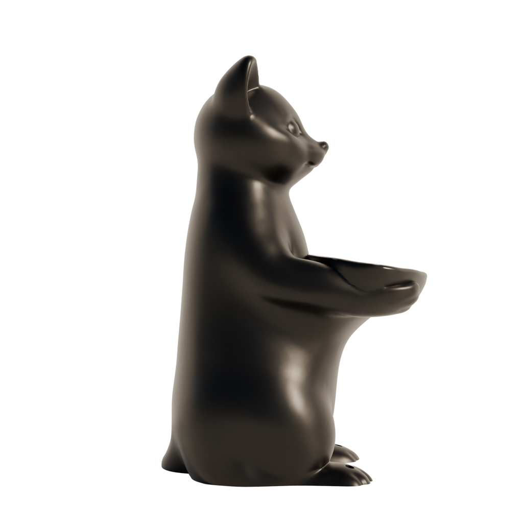 Fiastra Cat Key Holder - Black - cat zwart zijaanzicht 1