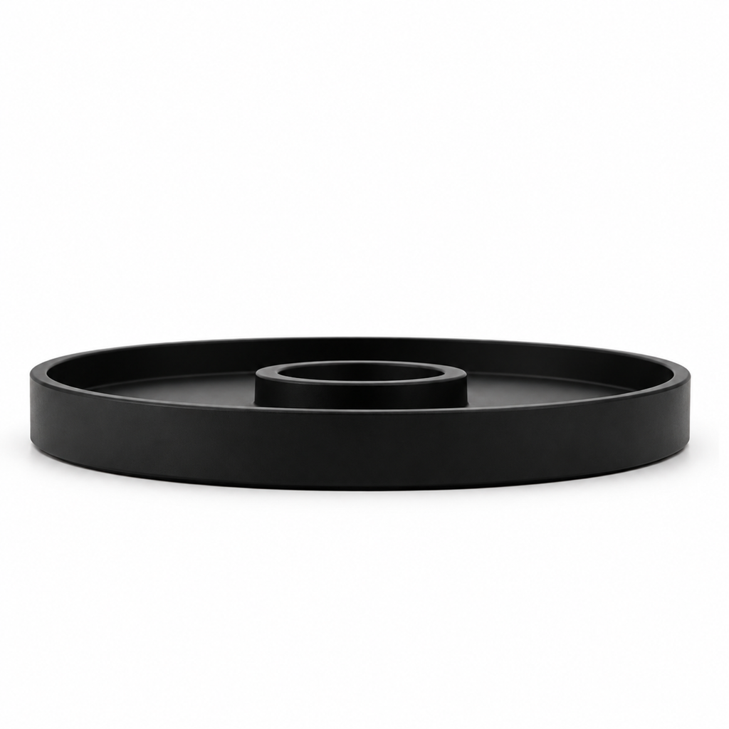 Cerchio Fruit Bowl – Black front view on pure white background