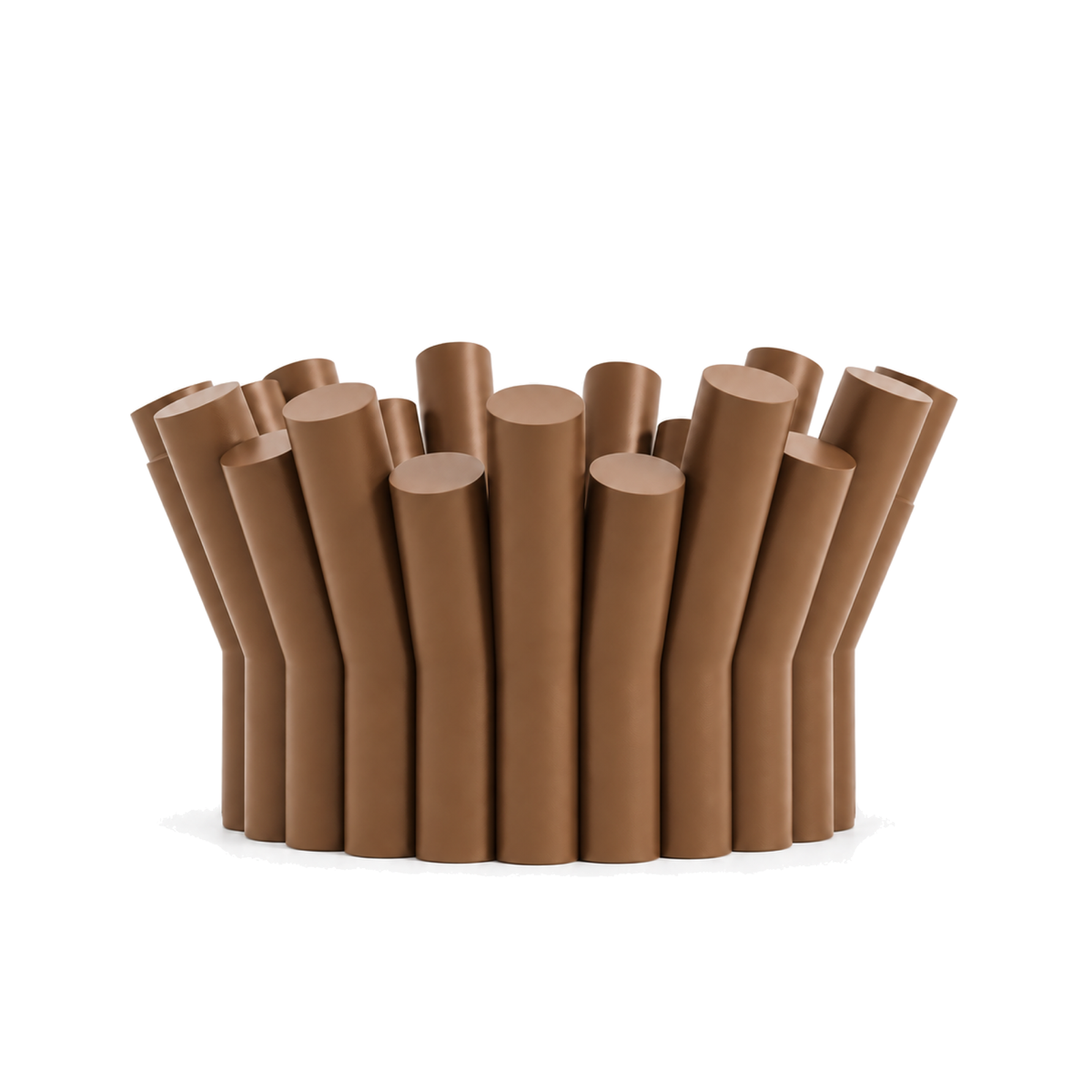 Fiastra Rivolo Fruit Bowl – cognac brown front view fiastra rivolo fruit bowl