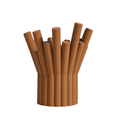 Rivolo Sculptural Vase – cognac brown front view rivolo sculptural vase