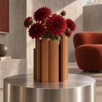 Marova Sculptural Vase – cognac brown lifestyle concrete loft marova sculptural vase